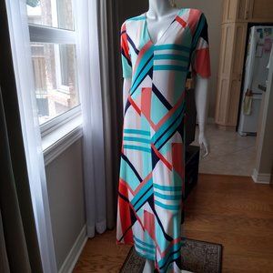F1💐Chaus New York S abstract maxi dress